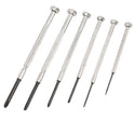 Great Neck Precision Screwdriver Set, Six-Piece, Phillips/Slotted, Assorted Lengths, Polished Steel Handles (GP6C)