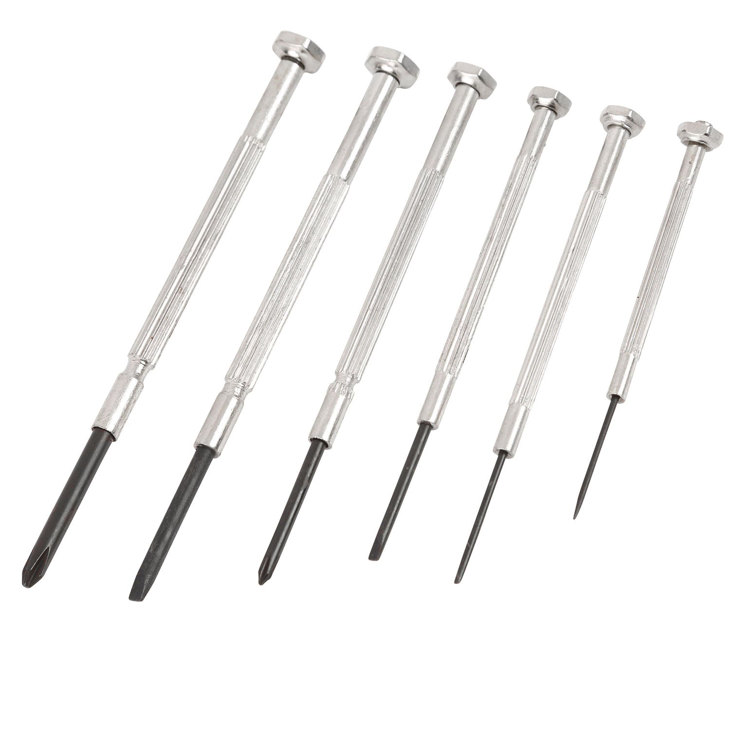 Great Neck Precision Screwdriver Set, Six-Piece, Phillips/Slotted, Assorted Lengths, Polished Steel Handles (GP6C)