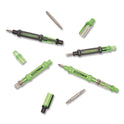 OEMTOOLS 6-Way Pen-Style Screw/Nut Driver, Phillips/Slotted Bits, Metric Sockets, 5.38" Long, Black/Green, Green/Clear, 4/Pack (22537)