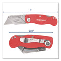 Sheffield Quick Change Lock Back Utility Knife, 1.25" Blade, 3.5" Aluminum Handle, Red (12614)