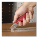 Sheffield Quick Change Lock Back Utility Knife, 1.25" Blade, 3.5" Aluminum Handle, Red (12614)