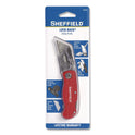 Sheffield Quick Change Lock Back Utility Knife, 1.25" Blade, 3.5" Aluminum Handle, Red (12614)