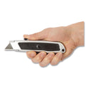 Sheffield Retractable Utility Knife, 1.25" Blade, 3.5" Plastic Handle, Black/Gray (12243)