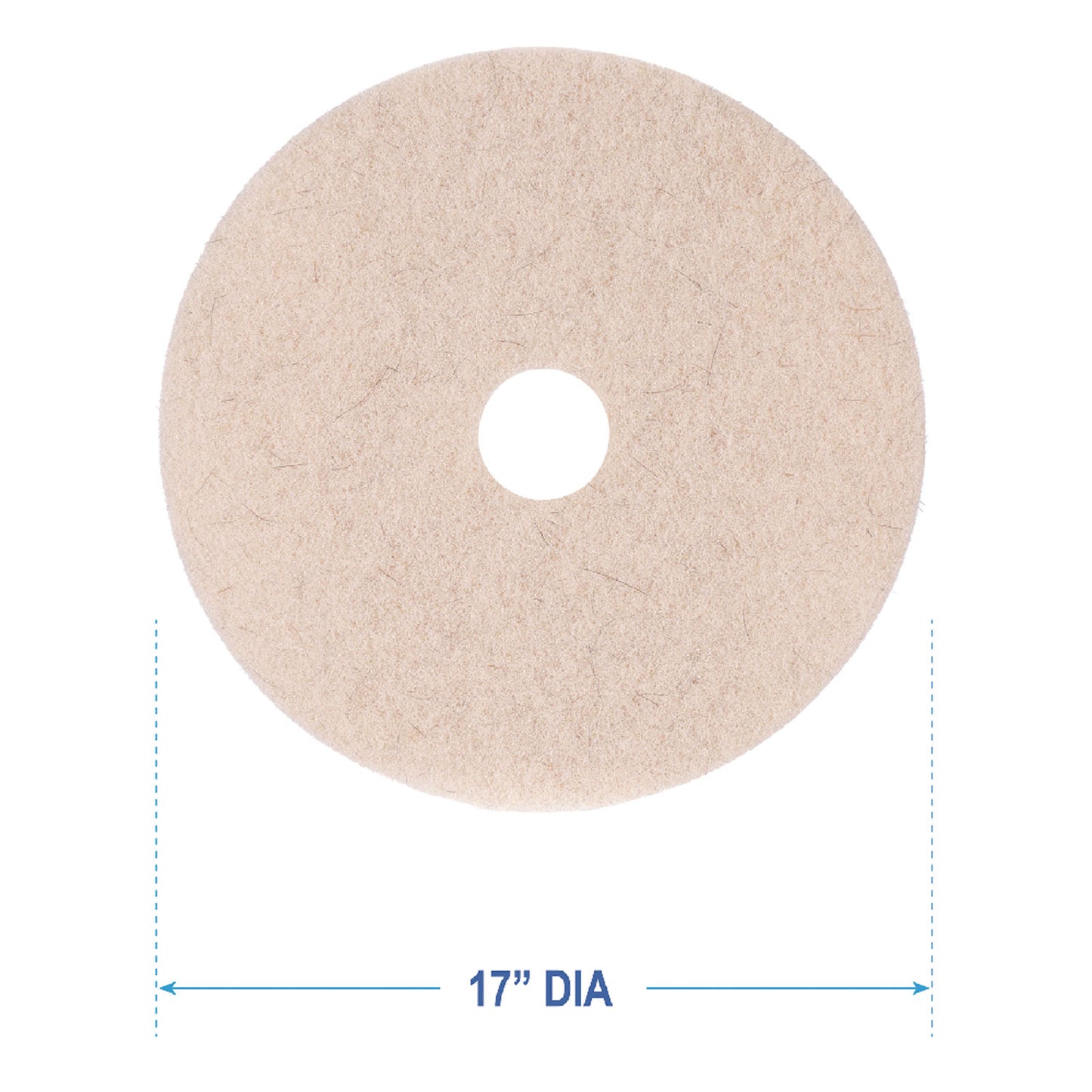 Boardwalk Natural Hog Hair Burnishing Floor Pads, 17" Diameter, Tan, 5/Carton (4017NHE)