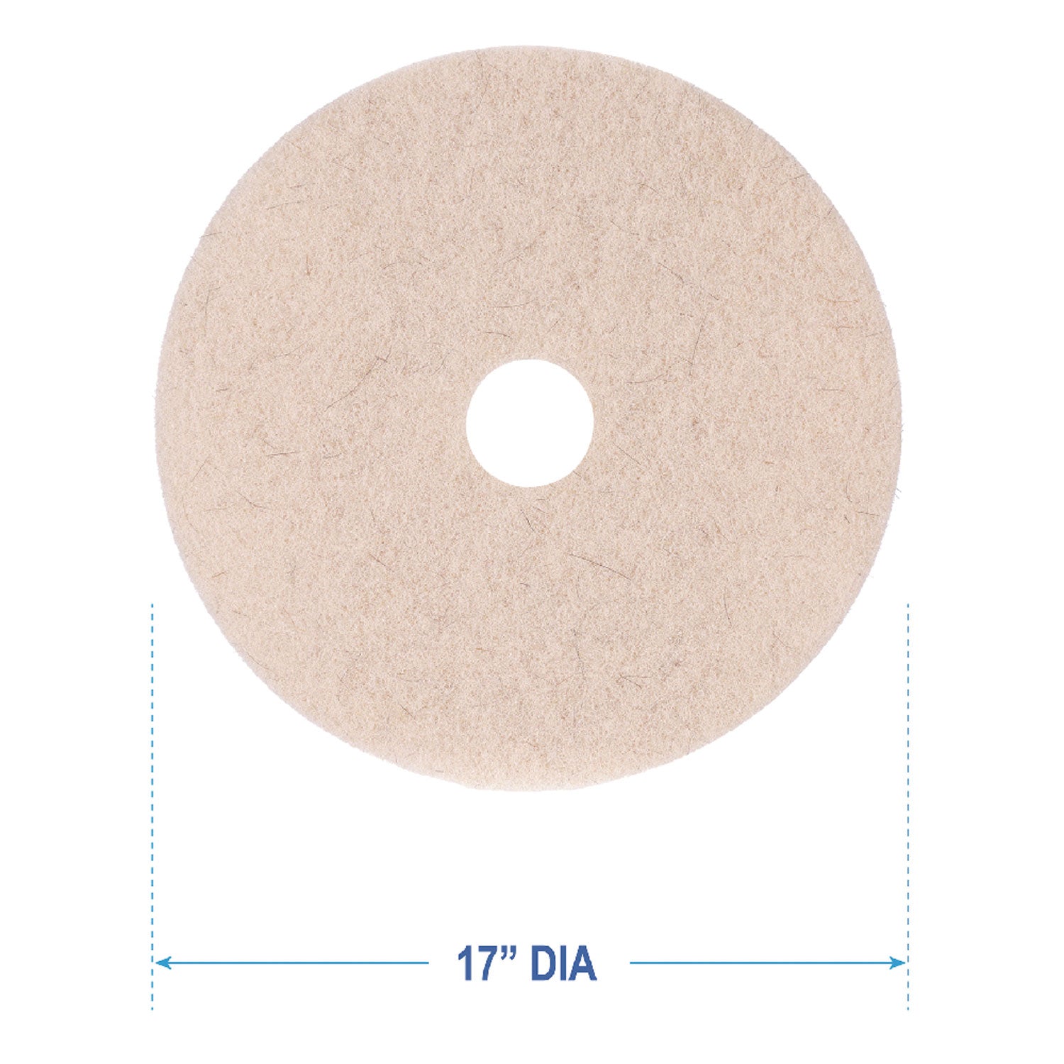 Boardwalk Natural Hog Hair Burnishing Floor Pads, 17" Diameter, Tan, 5/Carton (4017NHE)