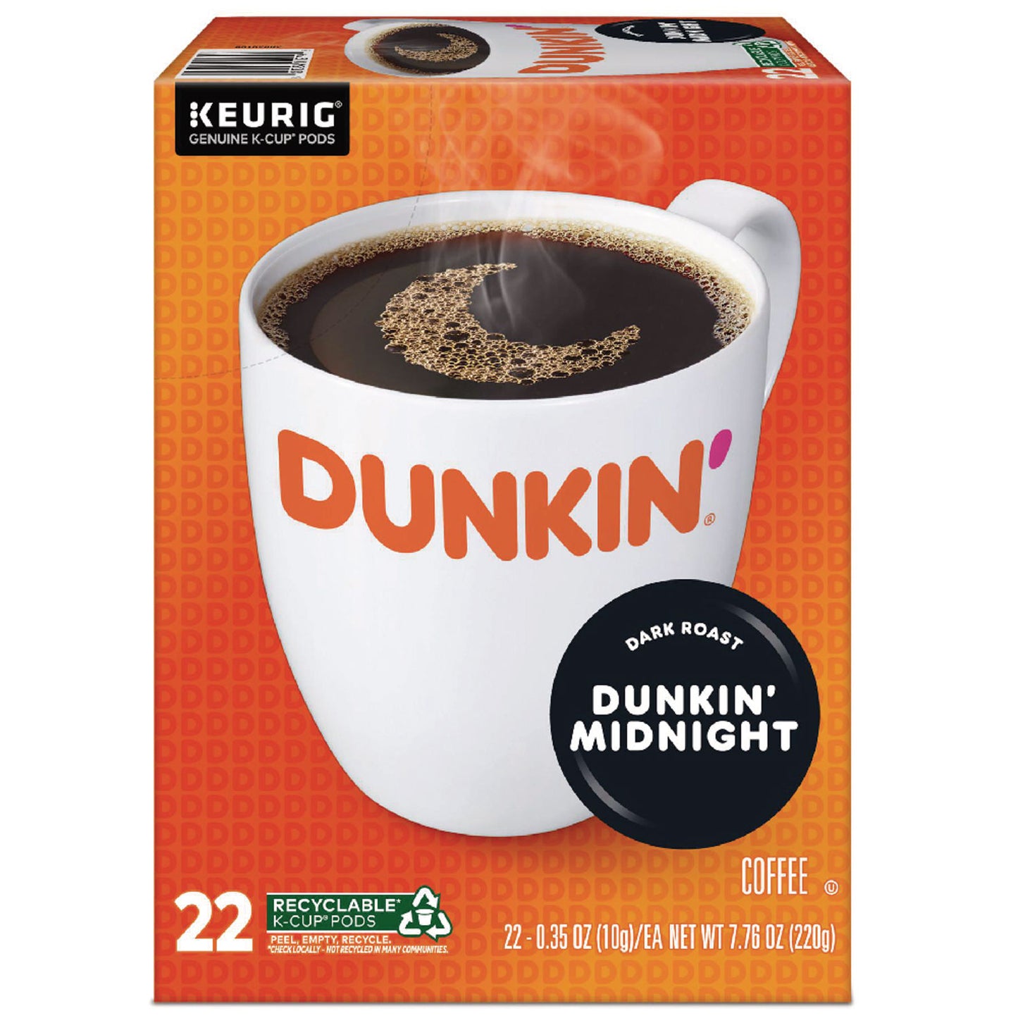 Dunkin Donuts K-Cup Pods, Original Dark Roast, 22/Box (12798)