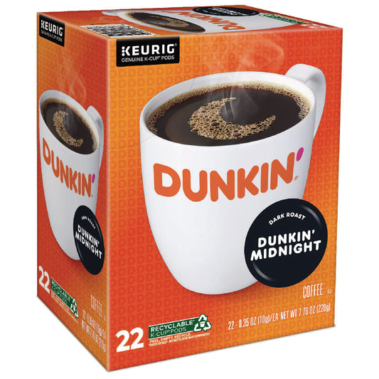 Dunkin Donuts K-Cup Pods, Original Dark Roast, 22/Box (12798)