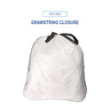 Boardwalk Drawstring Kitchen Bags, Drawstring, 13 gal, 24" x 28", White, 50 Bags/Roll, 2 Rolls/Carton (1DK100)