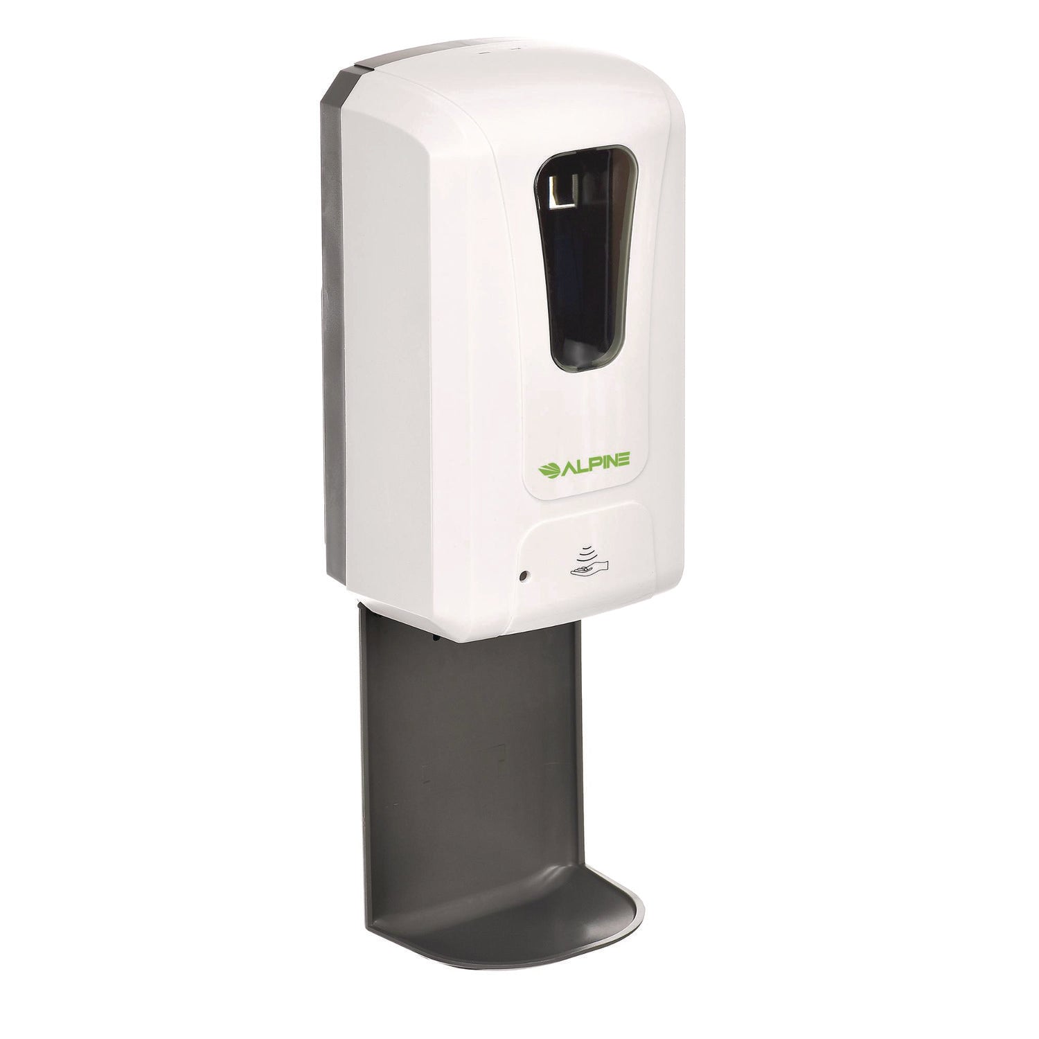 Alpine Wall Mount Automatic Foam Hand Sanitizer Soap Dispenser with Drip Tray, 40 oz, 4.48 x 6 x 18.1, White (ALP430FT)