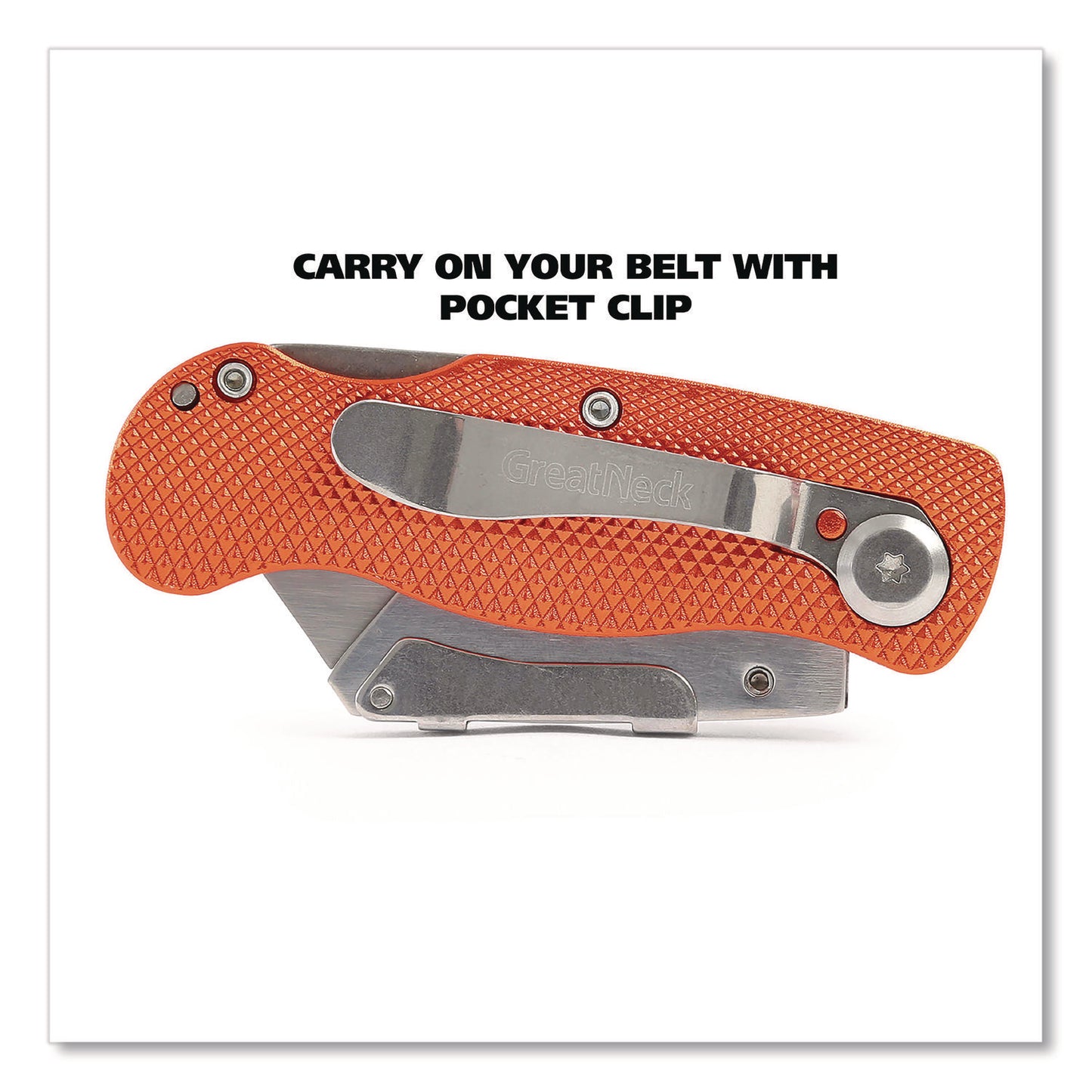 Great Neck Quick Change Lock Back Utility Knife, 3.5" Aluminum Handle, Orange (74201)