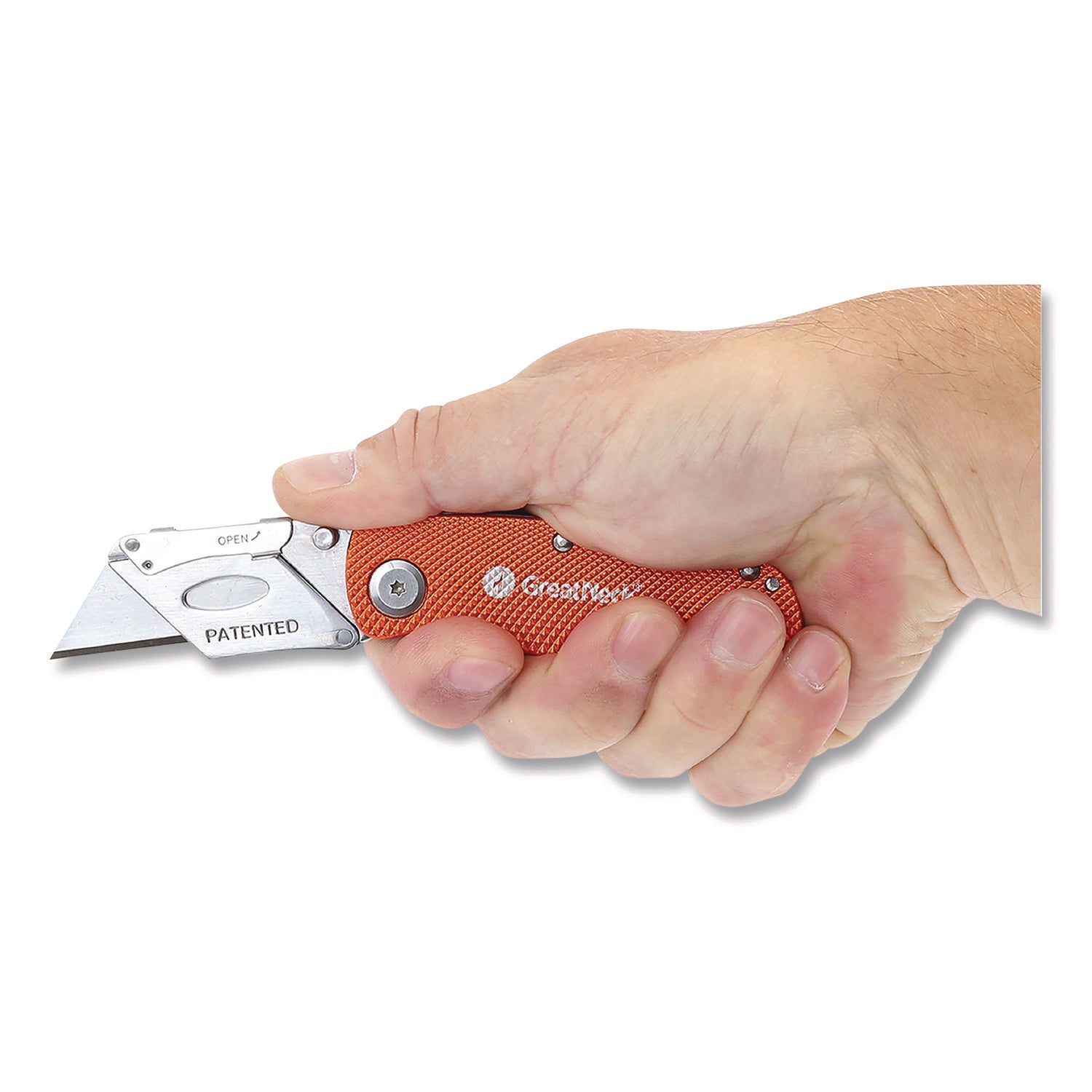 Great Neck Quick Change Lock Back Utility Knife, 3.5" Aluminum Handle, Orange (74201)