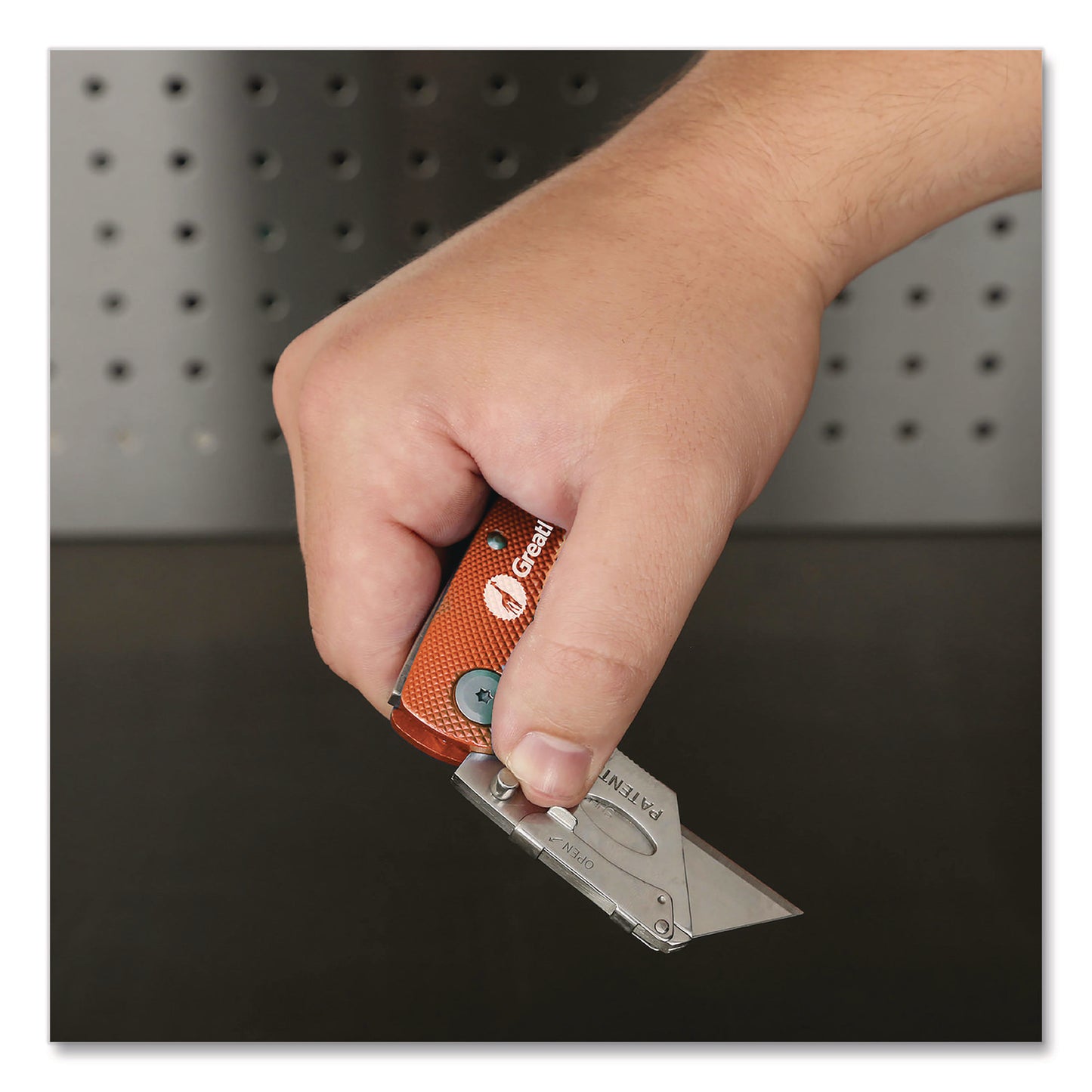 Great Neck Quick Change Lock Back Utility Knife, 3.5" Aluminum Handle, Orange (74201)