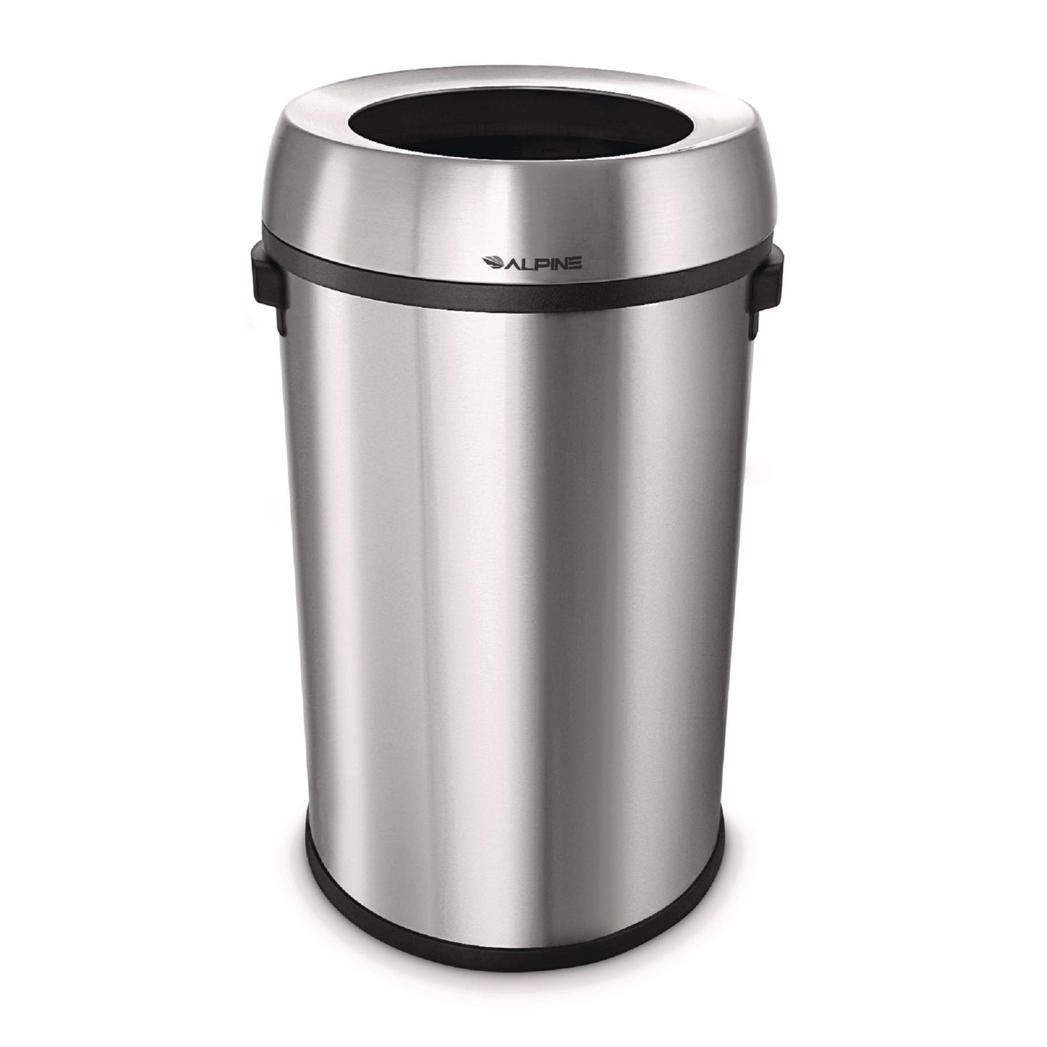 Alpine 17 Gallon Stainless Steel Heavy-Gauge Brushed Open Top Commercial Trash Can (ALP47065L)