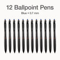 TOPS PENTONIC Retractable Ballpoint Pen, Fine 0.7 mm, Blue Ink, Blue Barrel, 12/Pack (12123)