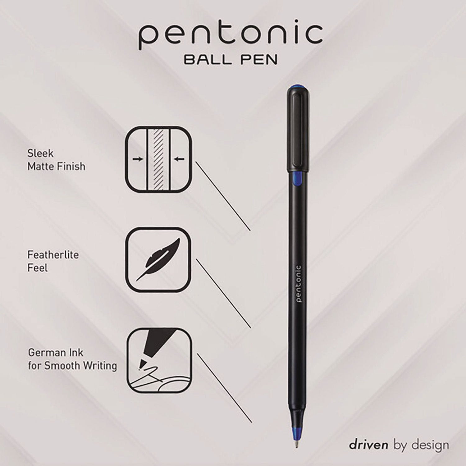 TOPS PENTONIC Fine Point Ballpoint Pens, 0.7 mm, Assorted Ink Colors, Black Barrel, 25/Pack (12126)