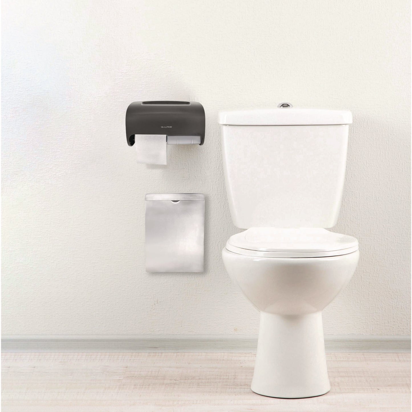 Alpine Side-by-Side Double Roll Toilet Tissue Dispenser, 6.3 x 6.3 x 10.3, Gray (ALP452GRY)