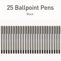 TOPS PENTONIC Medium Point Ballpoint Pen, 1 mm, Black Ink, Charcoal Barrel, 25/Pack (12128)