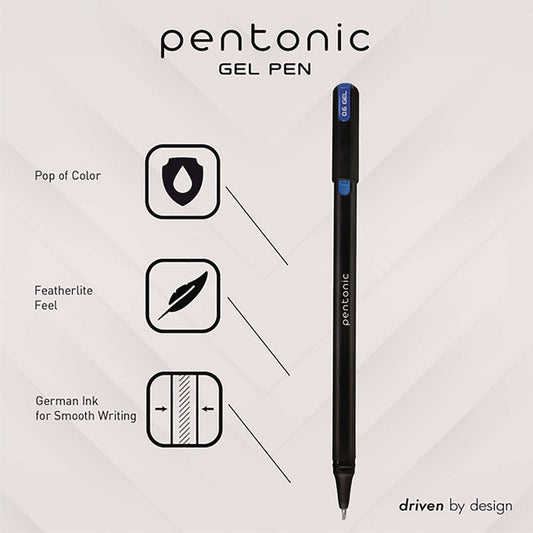 TOPS PENTONIC Gel Stick Pen Set, (4) 0.6mm Fine Tip, (6) 0.7mm Fine Tip, (2) 1 mm Medium Tip, Assorted Ink/Barrel Colors, 12/Pack (12185)