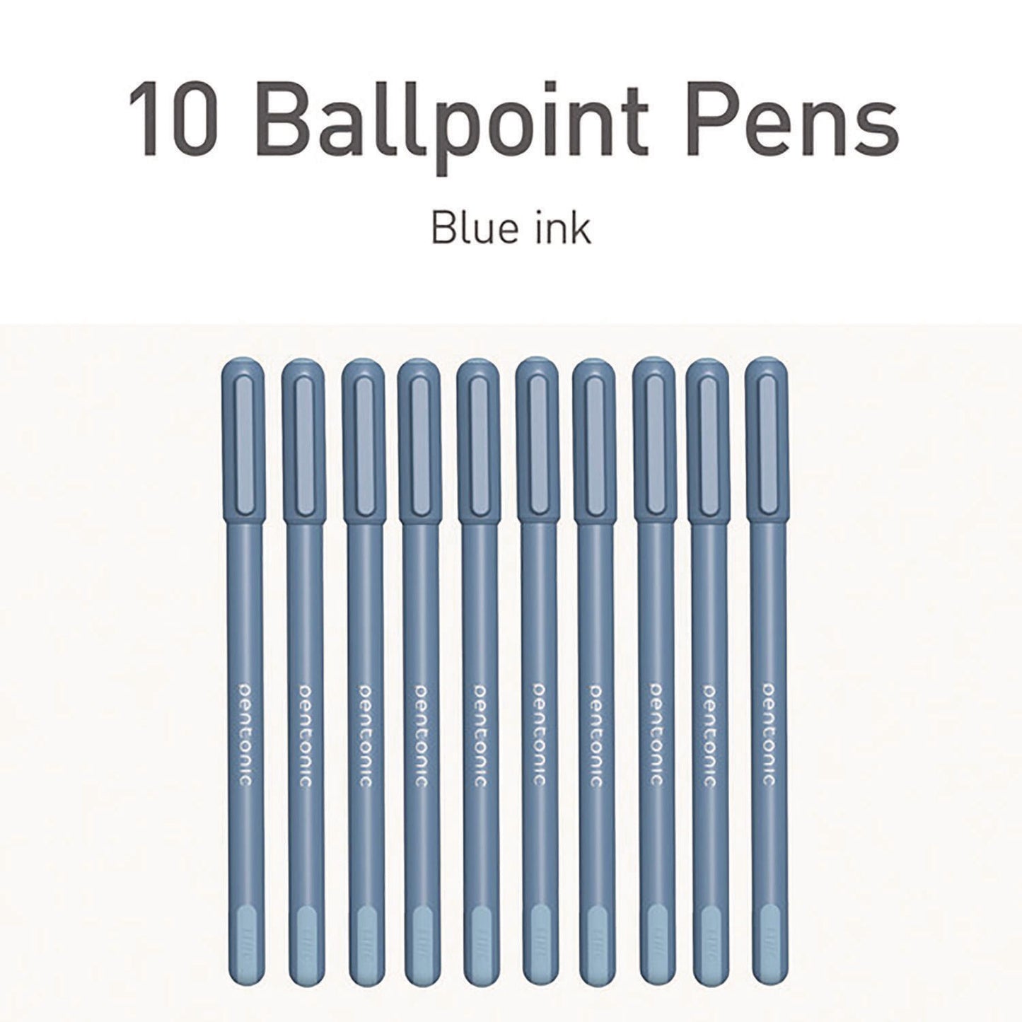 TOPS PENTONIC Frost Pen, Stick, Fine 0.7 mm, Blue Ink, Frosted Blue Barrel, 10/Pack (13085)