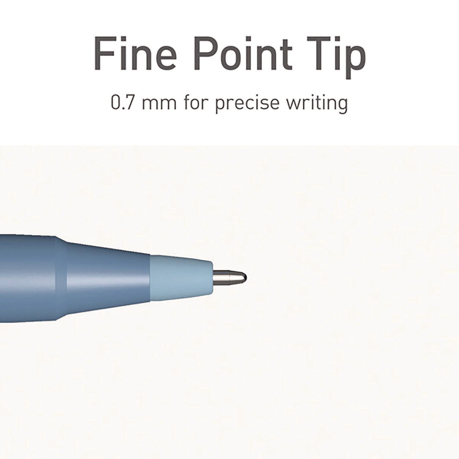 TOPS PENTONIC Frost Pen, Stick, Fine 0.7 mm, Blue Ink, Frosted Blue Barrel, 10/Pack (13085)