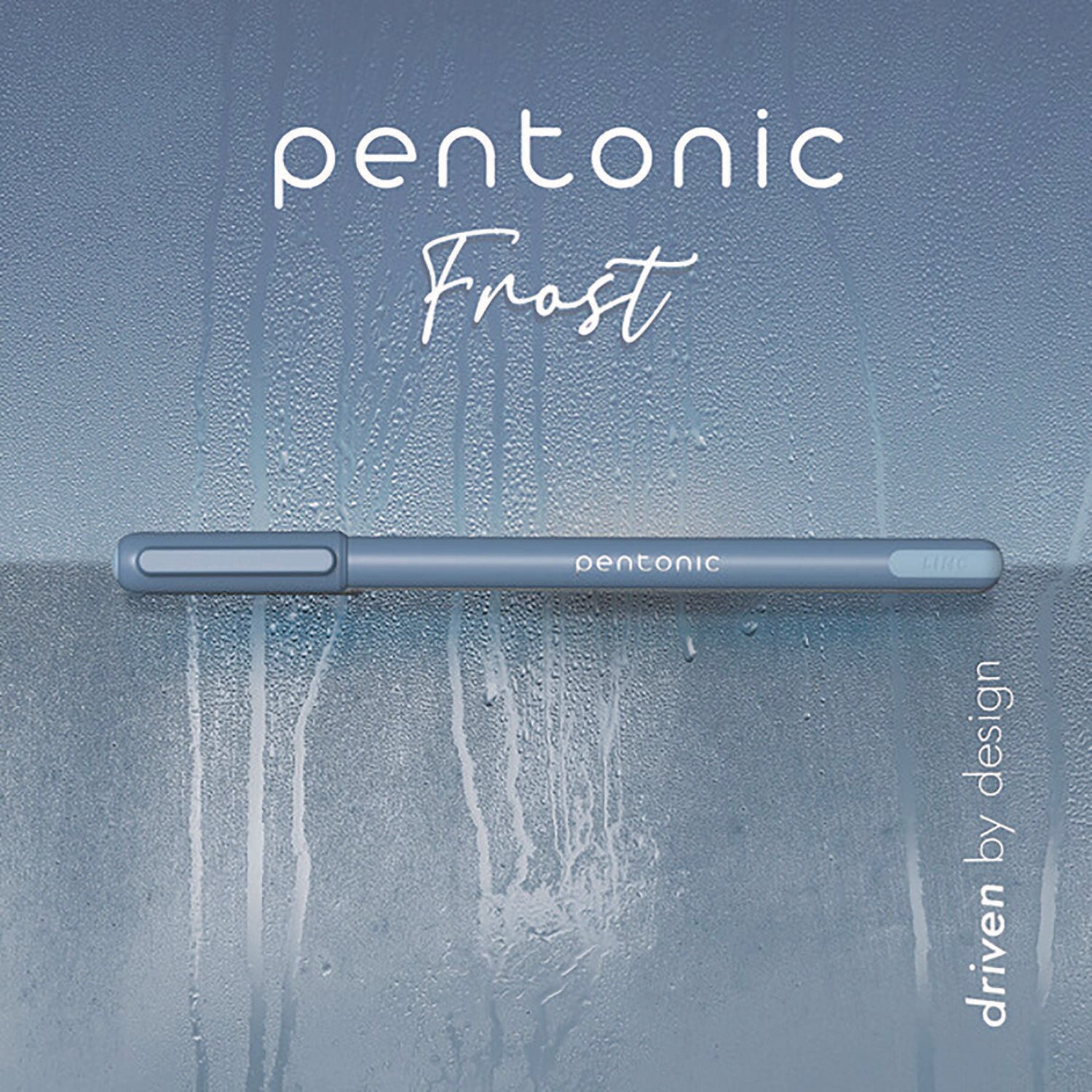 TOPS PENTONIC Frost Pen, Stick, Fine 0.7 mm, Blue Ink, Frosted Blue Barrel, 10/Pack (13085)