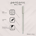 TOPS PENTONIC Frost Pen, Stick, Fine 0.7 mm, Black Ink, Pale Gray Barrel, 10/Pack (13086)