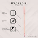 TOPS PENTONIC Frost Pen, Stick, Fine 0.7 mm, Red Ink, Pale Pink Barrel, 10/Pack (13087)