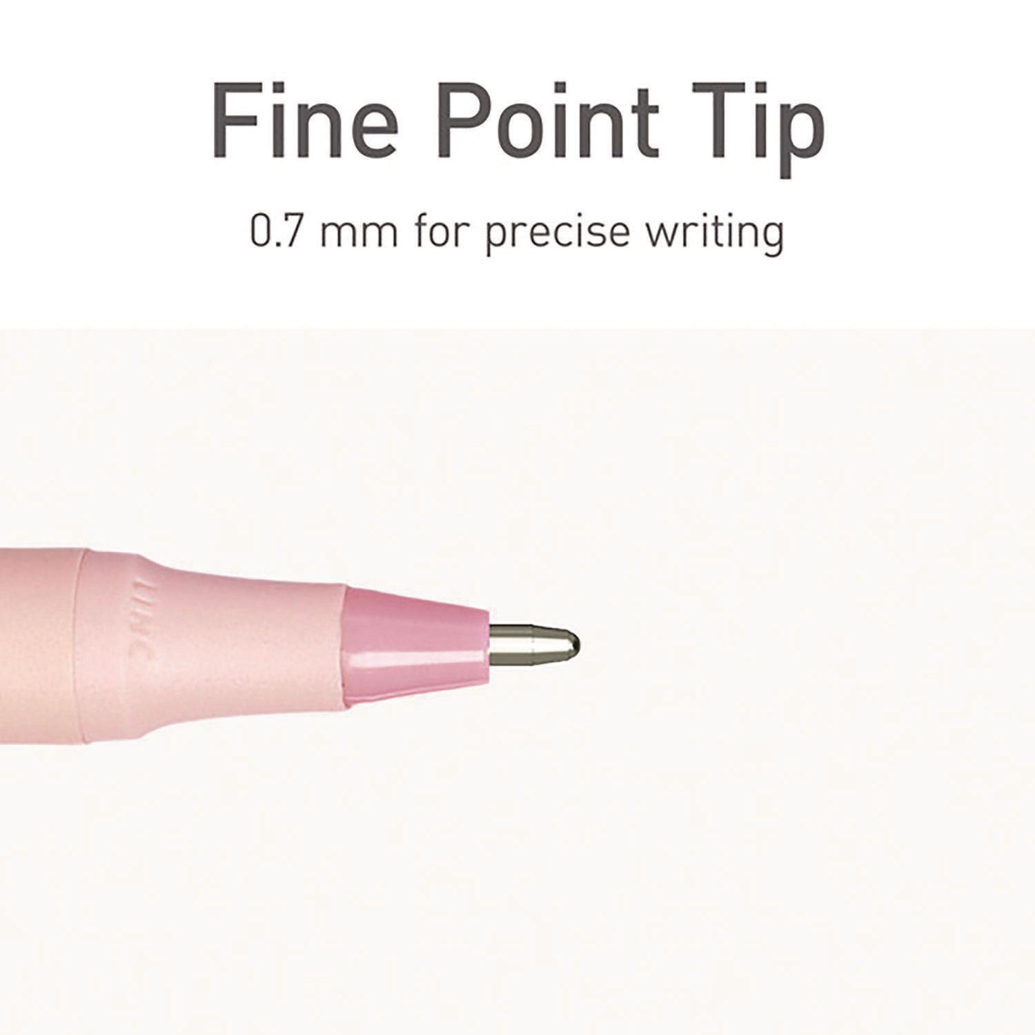 TOPS PENTONIC Frost Pen, Stick, Fine 0.7 mm, Red Ink, Pale Pink Barrel, 10/Pack (13087)