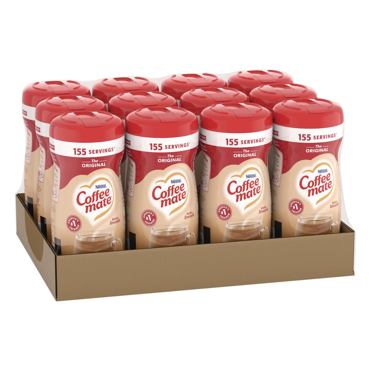 Coffee-mate Non-Dairy Powdered Creamer, Original, 11 oz Canister, 12/Carton (55882CT)