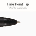 TOPS PENTONIC Retractable Ballpoint Pen, Fine 0.7 mm, Black Ink, Black Barrel, 12/Pack (12120)