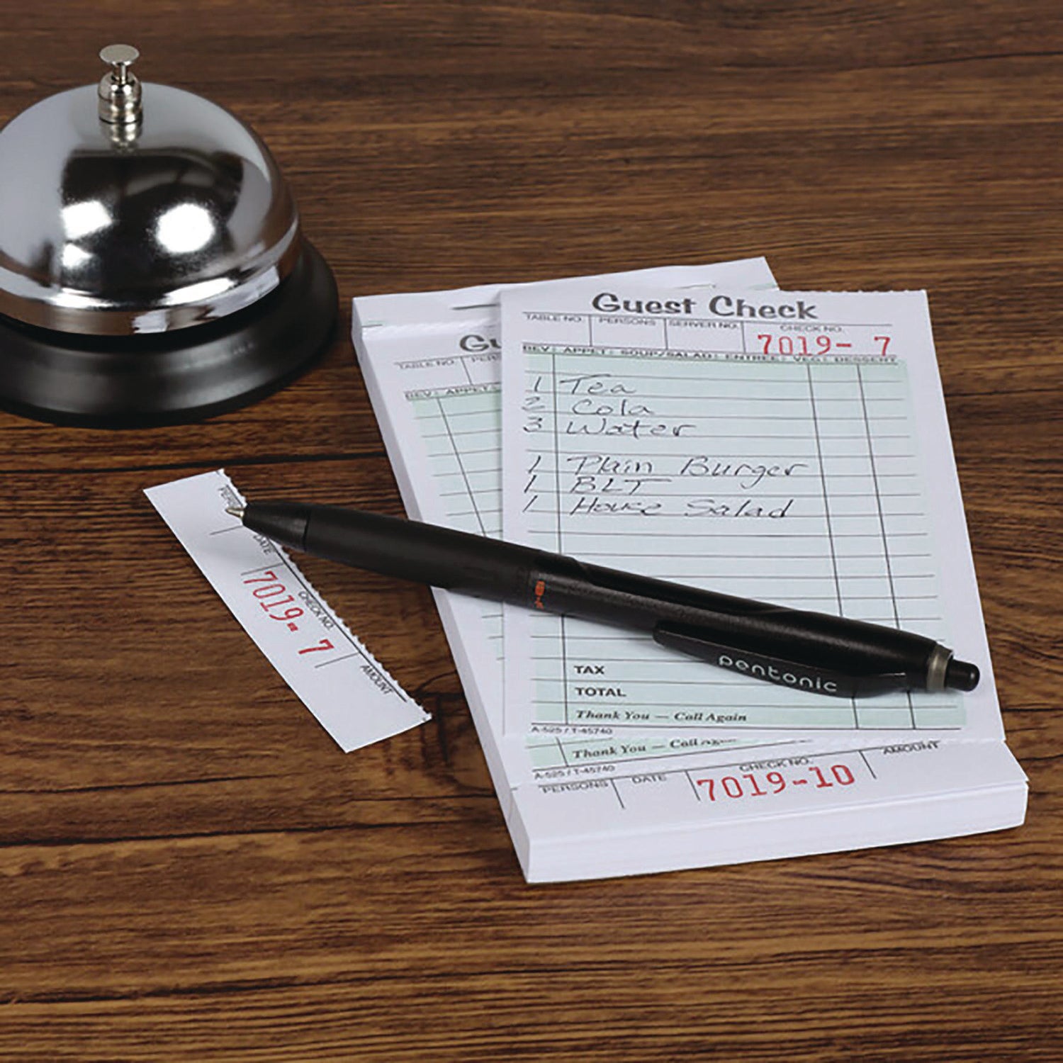 TOPS PENTONIC Retractable Ballpoint Pen, Fine 0.7 mm, Black Ink, Black Barrel, 12/Pack (12120)