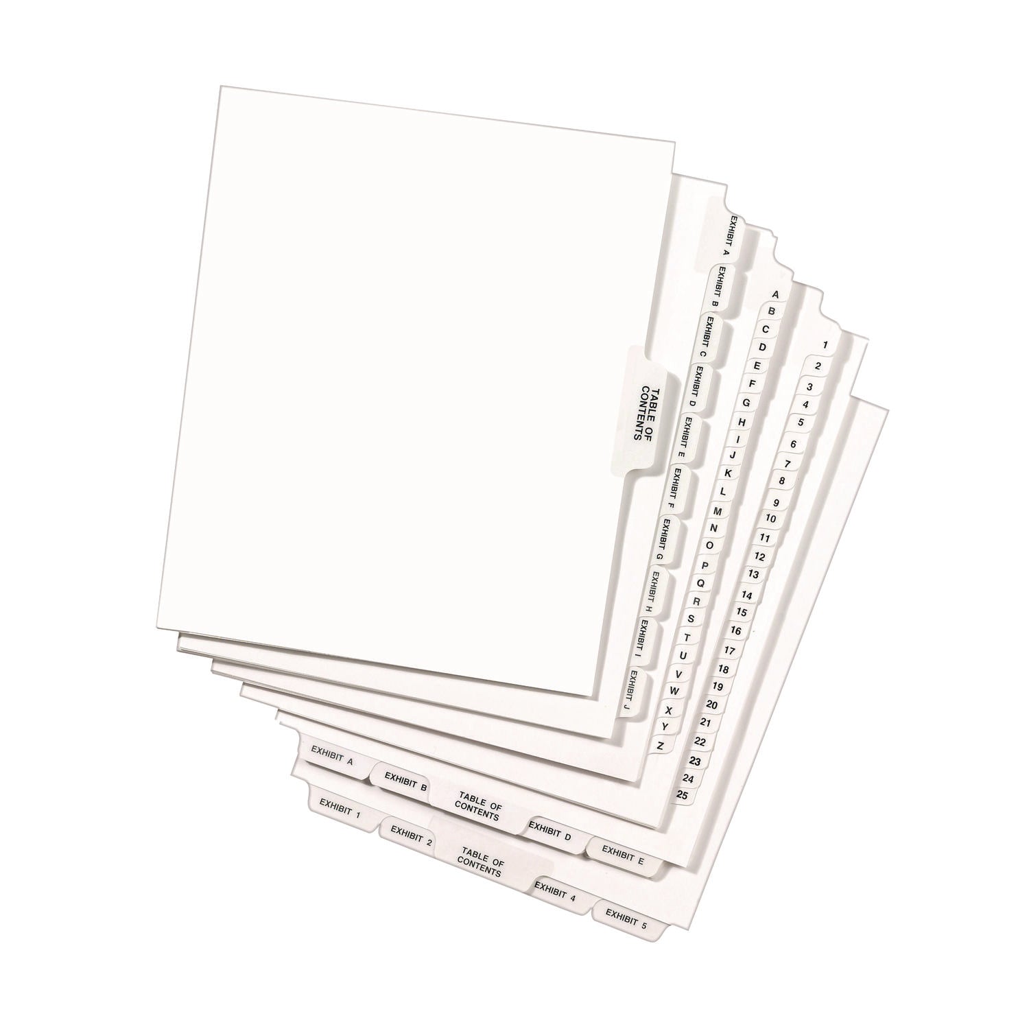 Preprinted Legal Exhibit Side Tab Index Dividers, Avery Style, 26-Tab, G, 11 x 8.5, White, 25/Set, (1407) (01407)