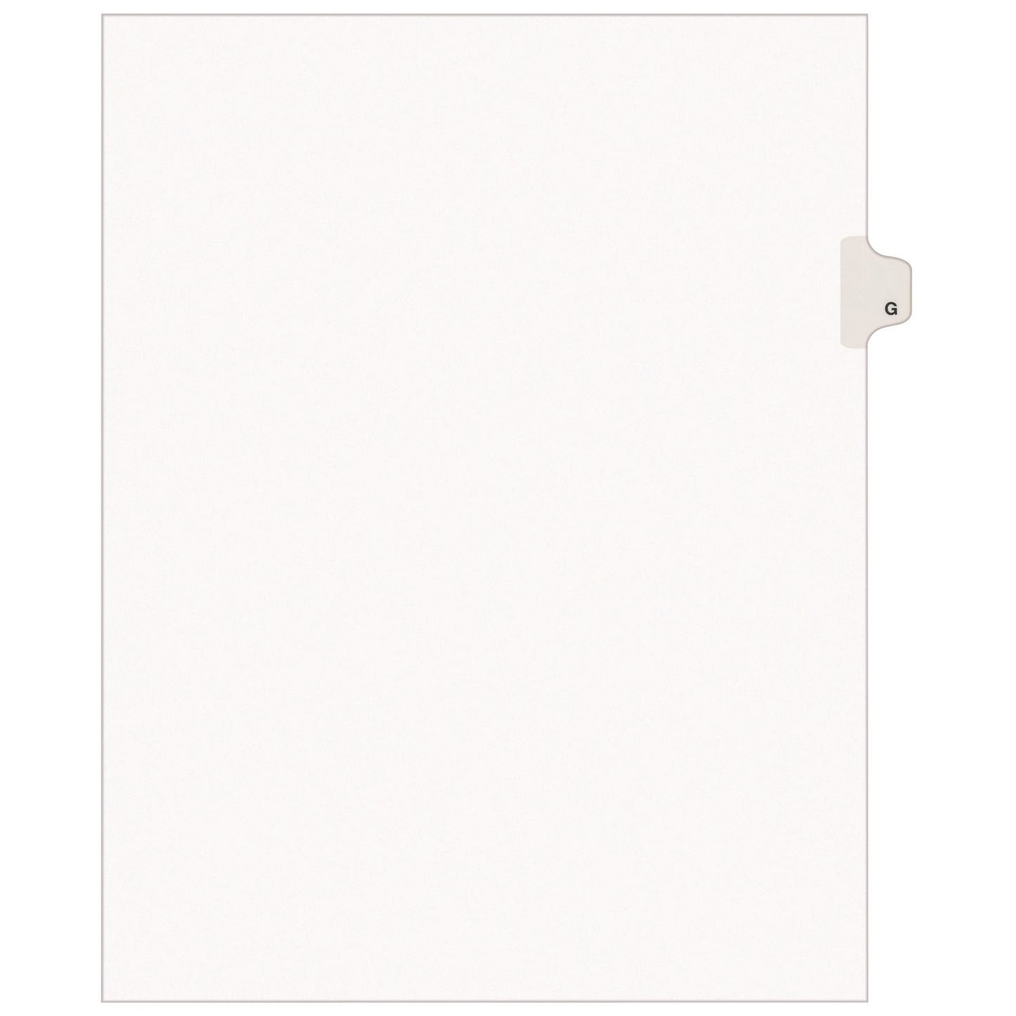 Preprinted Legal Exhibit Side Tab Index Dividers, Avery Style, 26-Tab, G, 11 x 8.5, White, 25/Set, (1407) (01407)