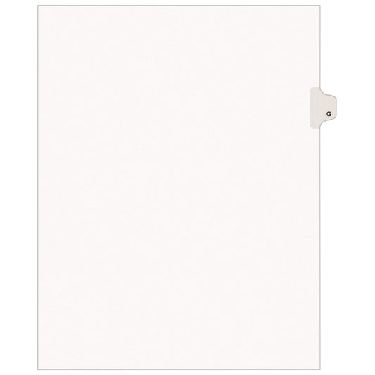 Preprinted Legal Exhibit Side Tab Index Dividers, Avery Style, 26-Tab, G, 11 x 8.5, White, 25/Set, (1407) (01407)