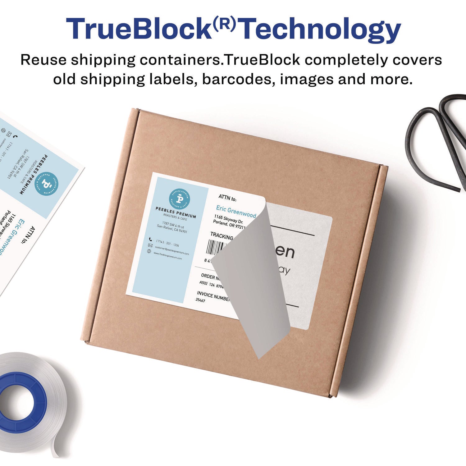 Avery Shipping Labels with TrueBlock Technology, Inkjet/Laser Printers, 4 x 3, White, 2/Sheet, 20 Sheets/Pack (05286)