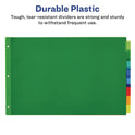 Avery Insertable Big Tab Plastic Dividers, 8-Tab, 11 x 17, Green, 1 Set (11179)