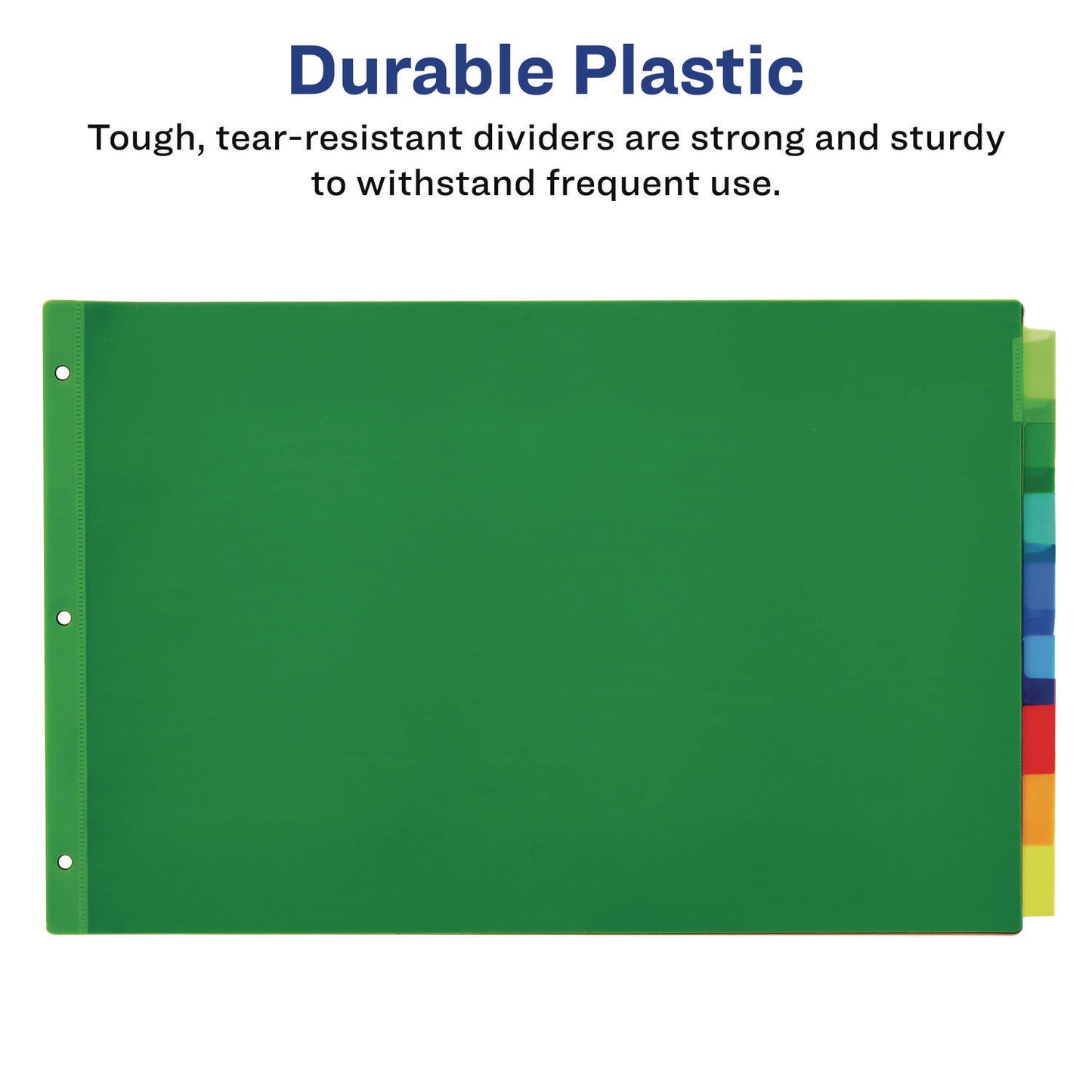 Avery Insertable Big Tab Plastic Dividers, 8-Tab, 11 x 17, Green, 1 Set (11179)