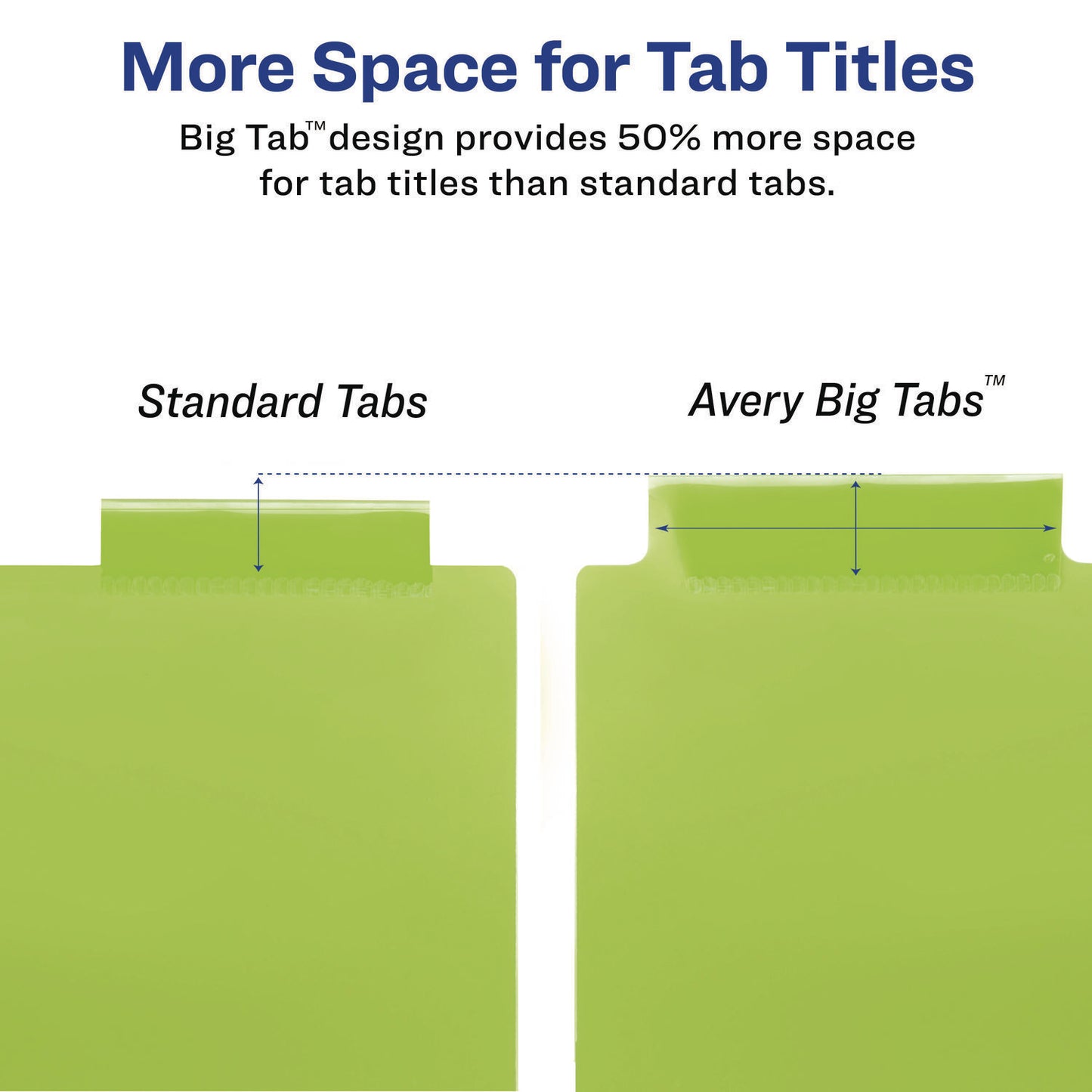 Avery Insertable Big Tab Plastic Dividers, 8-Tab, 11 x 17, Green, 1 Set (11179)