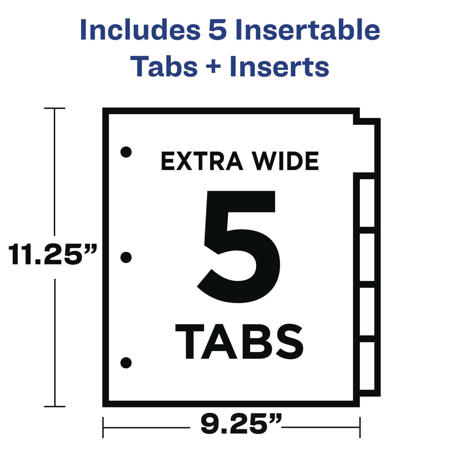 Avery Big Tab Insertable Two-Pocket Plastic Dividers, 5-Tab, 11.13 x 9.25, Assorted, 1 Set (11982)