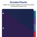Avery Big Tab Insertable Two-Pocket Plastic Dividers, 5-Tab, 11.13 x 9.25, Assorted, 1 Set (11982)