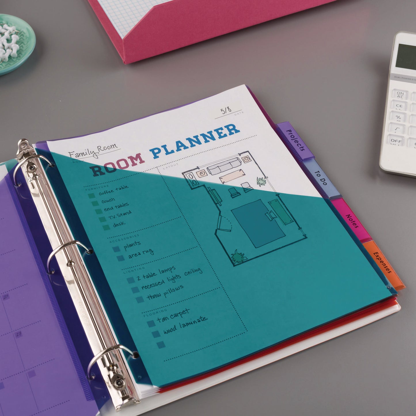 Avery Big Tab Insertable Two-Pocket Plastic Dividers, 5-Tab, 11.13 x 9.25, Assorted, 1 Set (11982)