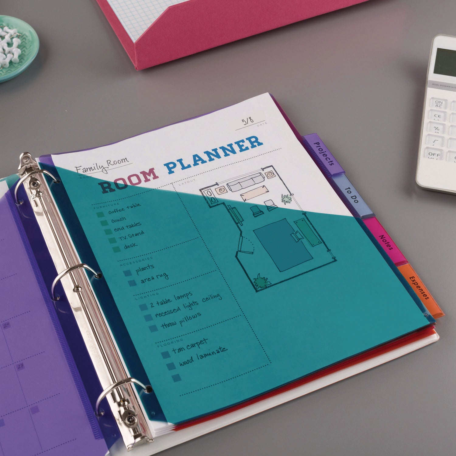 Avery Big Tab Insertable Two-Pocket Plastic Dividers, 5-Tab, 11.13 x 9.25, Assorted, 1 Set (11982)