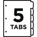 Avery Big Tab Ultralast Plastic Dividers, 5-Tab, 11 x 8.5, Assorted, 1 Set (24900)