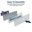 Avery The Mighty Badge Name Badge Inserts, 1 x 3, Clear, Laser, 20/Sheet, 5 Sheets/Pack (71210)