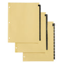 Office Essentials Preprinted Black Leather Tab Dividers, 12-Tab, Jan. to Dec., 11 x 8.5, Buff, 1 Set (11484)