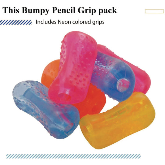 The Pencil Grip Bumpy Pencil Grip. 0.6" Long, Assorted Neon Colors, 72/Carton (12072)