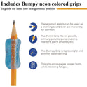 The Pencil Grip Bumpy Pencil Grip. 0.6" Long, Assorted Neon Colors, 72/Carton (12072)