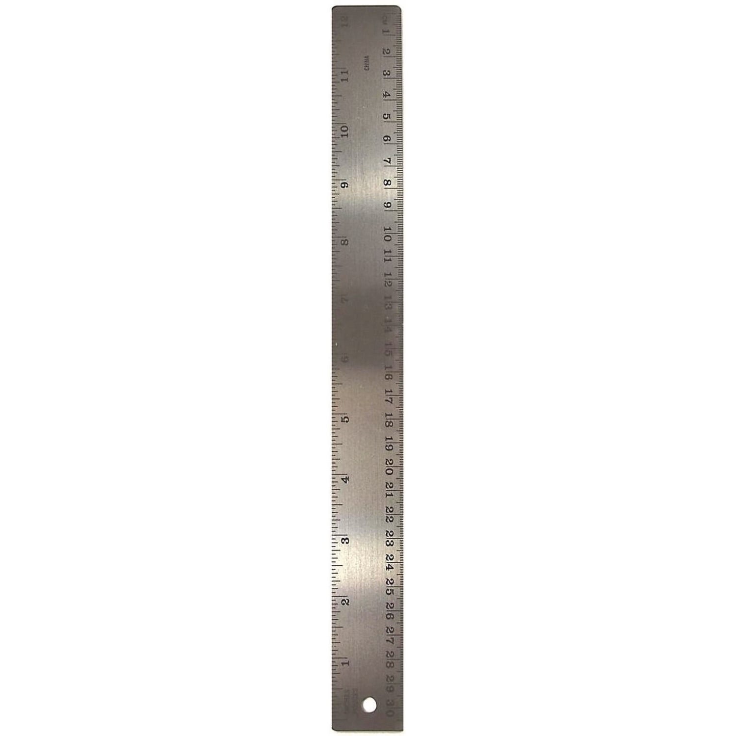 The Pencil Grip Stainless Steel Ruler, Standard/Metric, 12" Long, Silver, 72/Carton (15272)