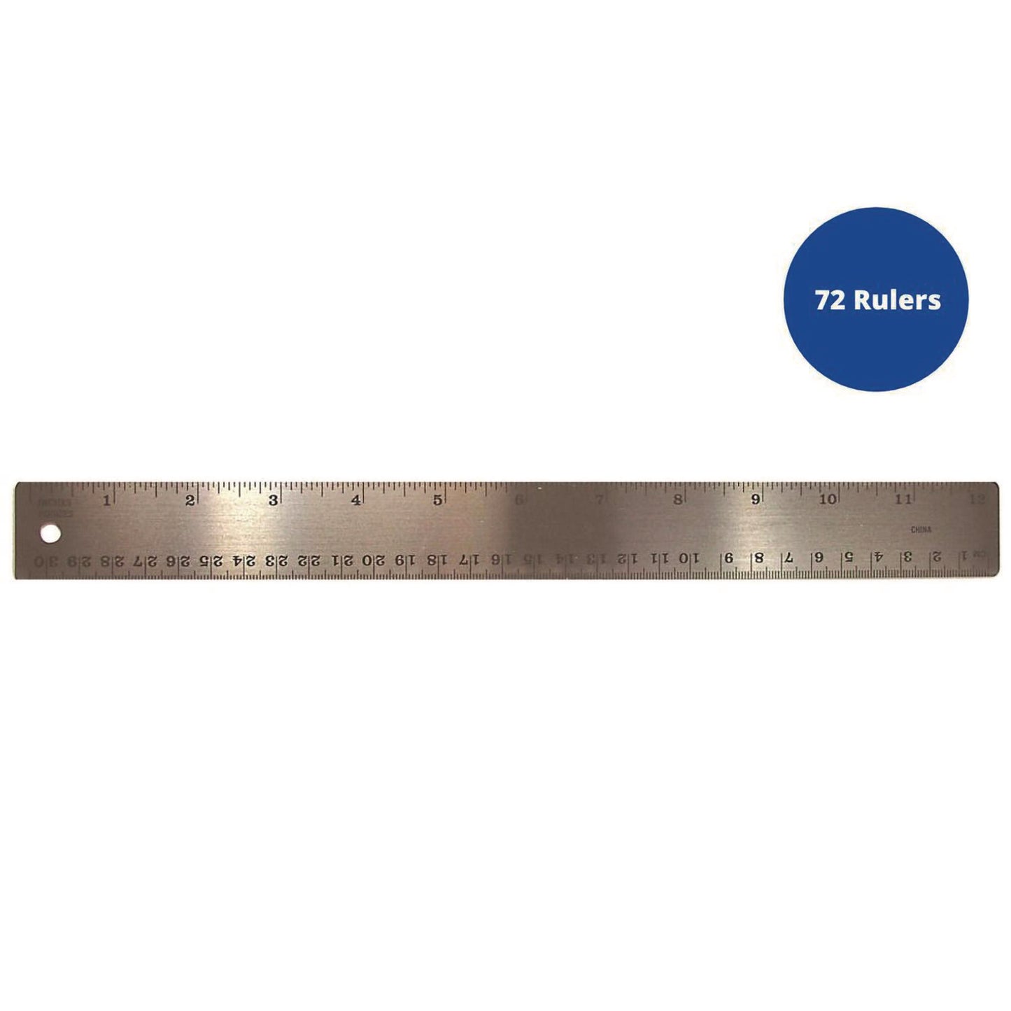 The Pencil Grip Stainless Steel Ruler, Standard/Metric, 12" Long, Silver, 72/Carton (15272)