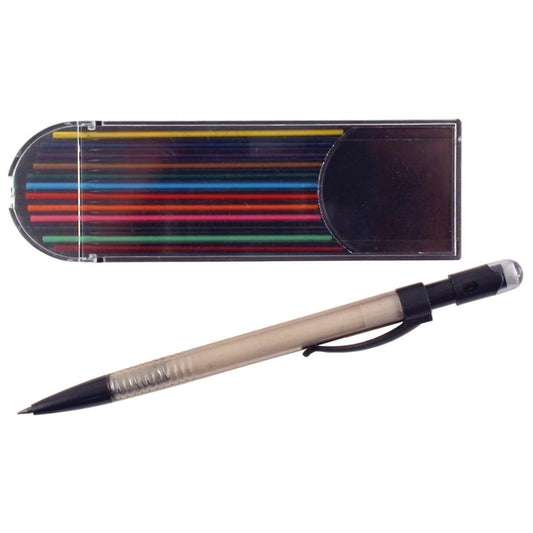 The Pencil Grip Mechanical Color Pencil Set, 2 mm, 12 Assorted Lead Refills, Gray Barrel, 72/Carton (33072)